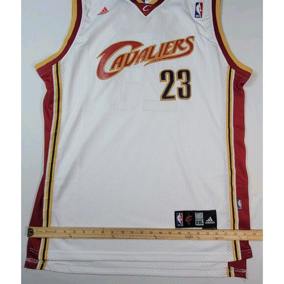 Adidas NBA LeBron James #23 Cleveland Cavaliers Jersey Men’s XXL White Wine Gold - Picture 5 of 7